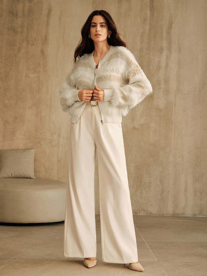 Polea | Contrast Faux Fur Cardigan