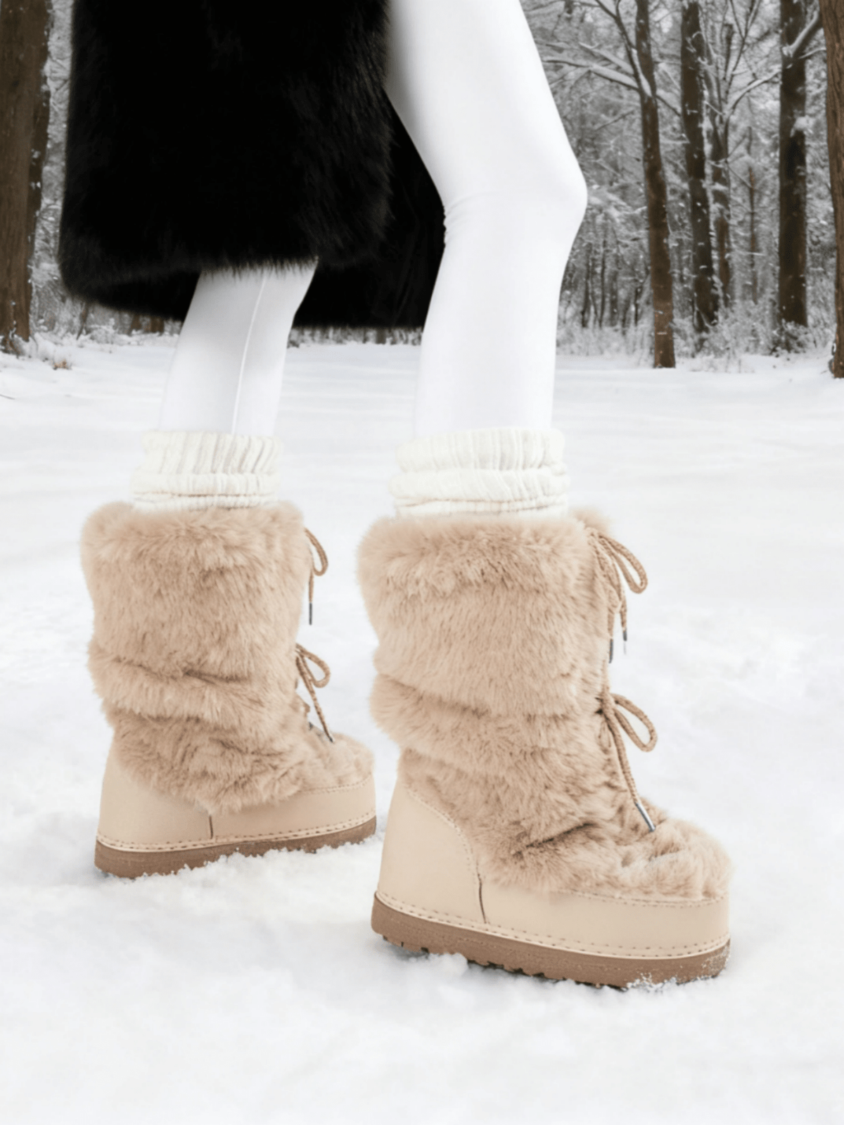 Prora | Faux Fur Lace-Up Snow Boot