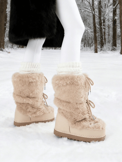 Prora | Faux Fur Lace-Up Snow Boot