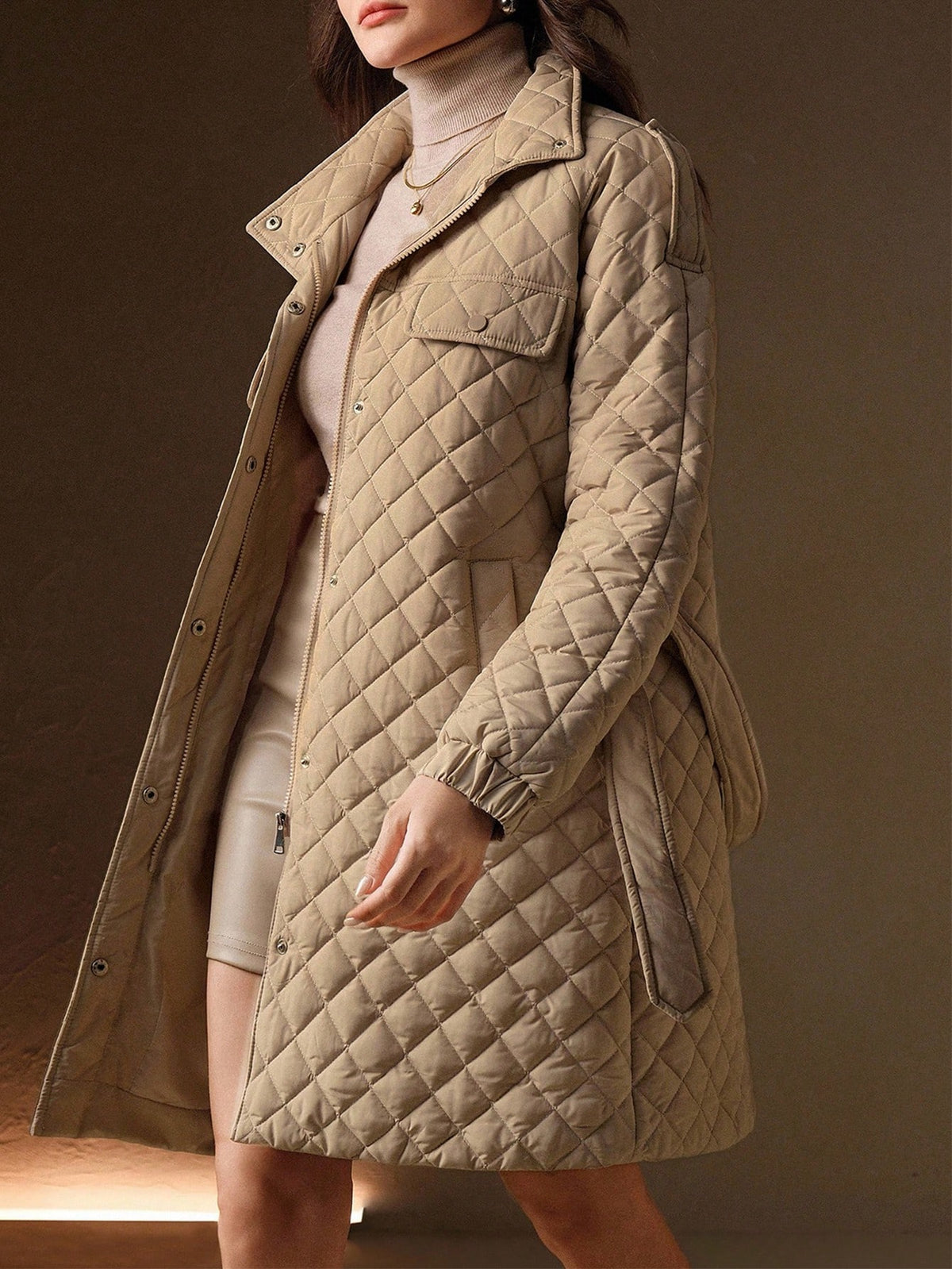 Inkora | Quilted Long Padded Coat