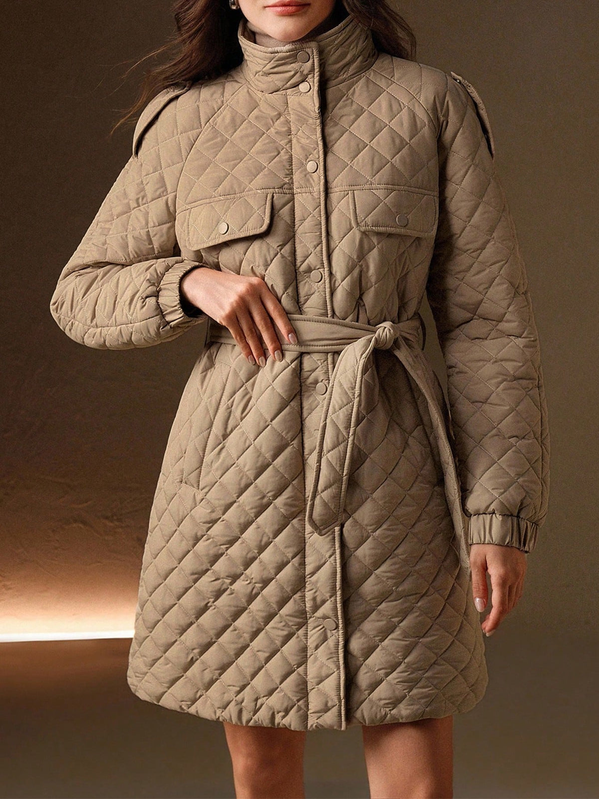 Inkora | Quilted Long Padded Coat