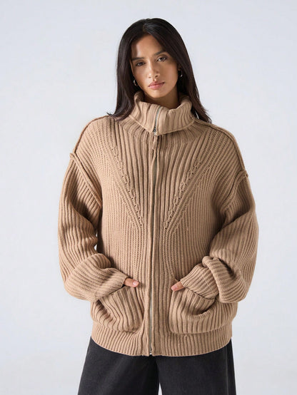 Kikea | Striped Drop-Shoulder Cardigan