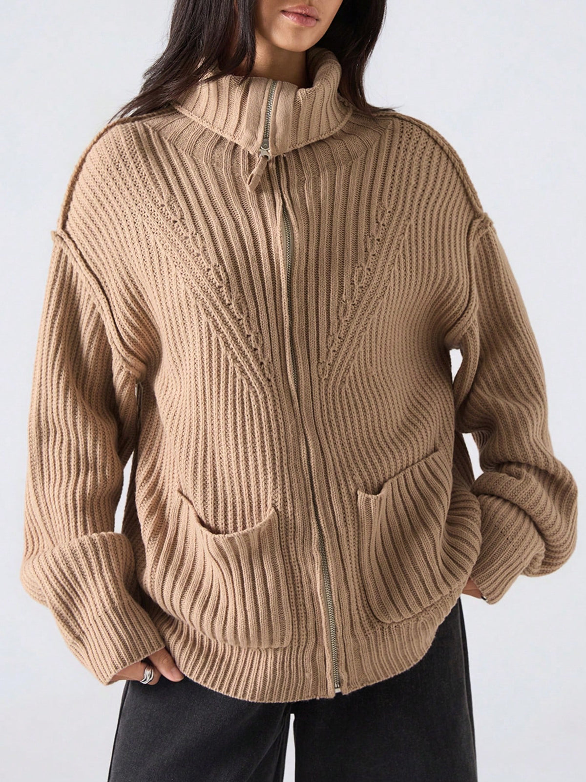 Kikea | Striped Drop-Shoulder Cardigan