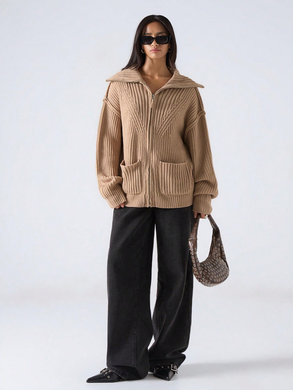 Kikea | Striped Drop-Shoulder Cardigan