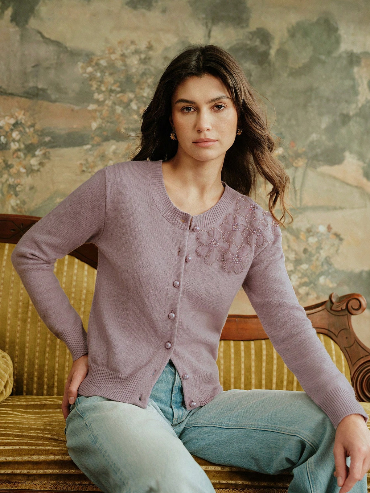Rebea | Beaded Knit Cardigan