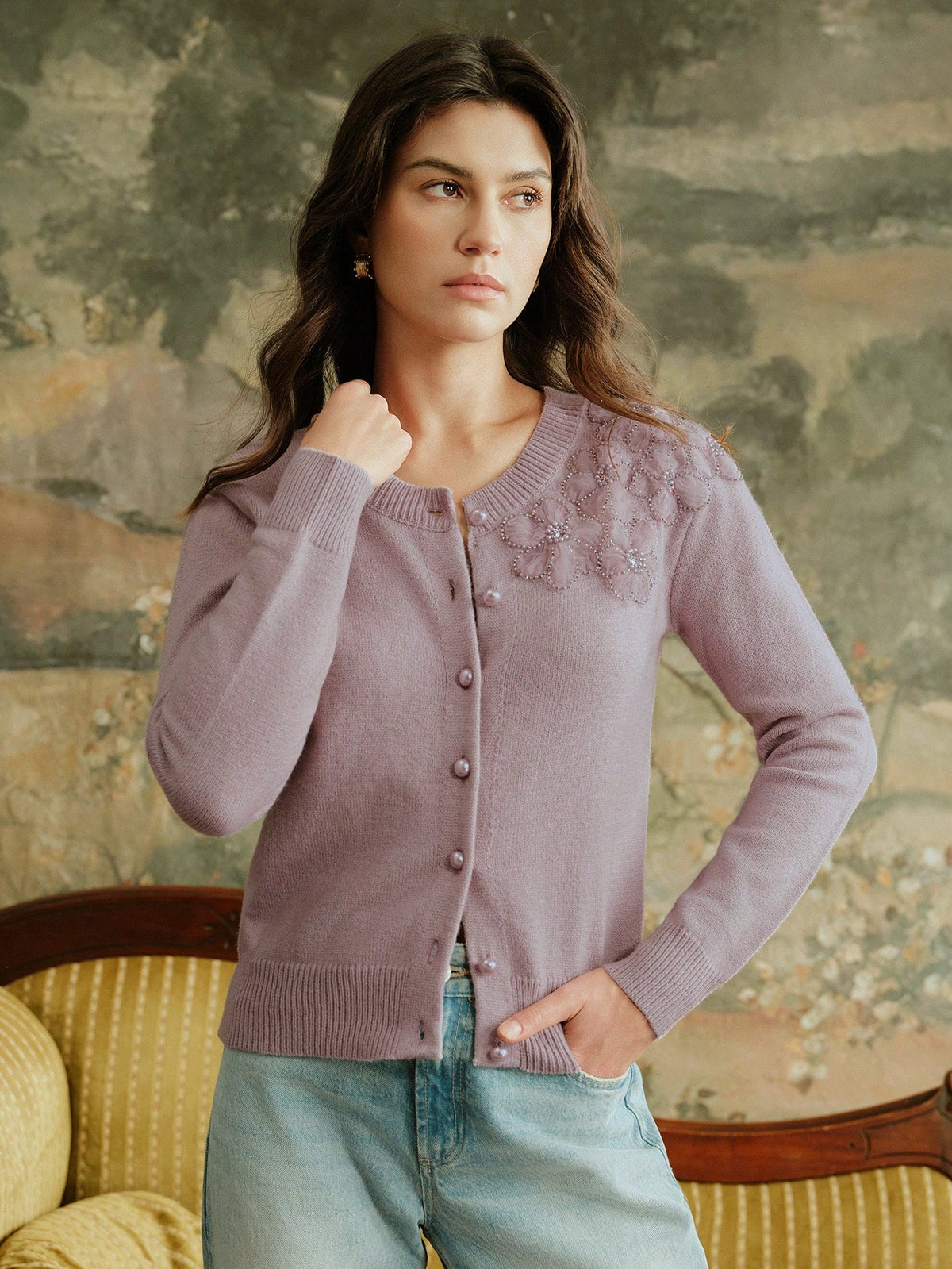 Rebea | Beaded Knit Cardigan