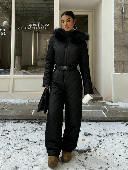 Halia | Fuzzy Hooded Jumpsuit