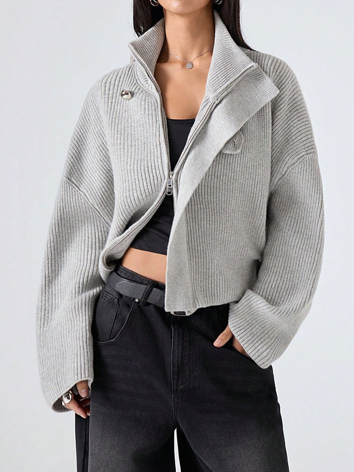 Inkea | Oversized Ribbed Cardigan