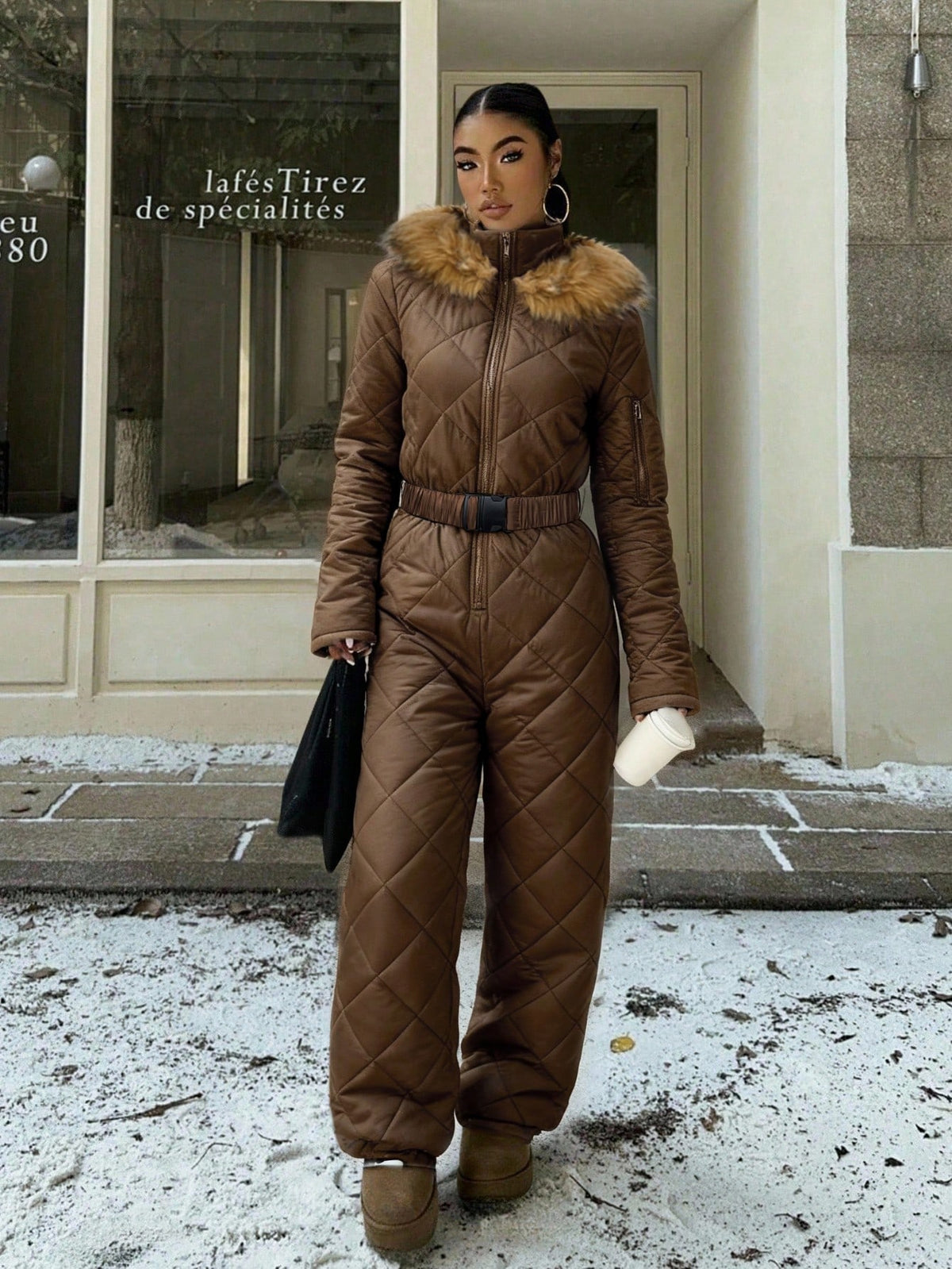 Halia | Fuzzy Hooded Jumpsuit