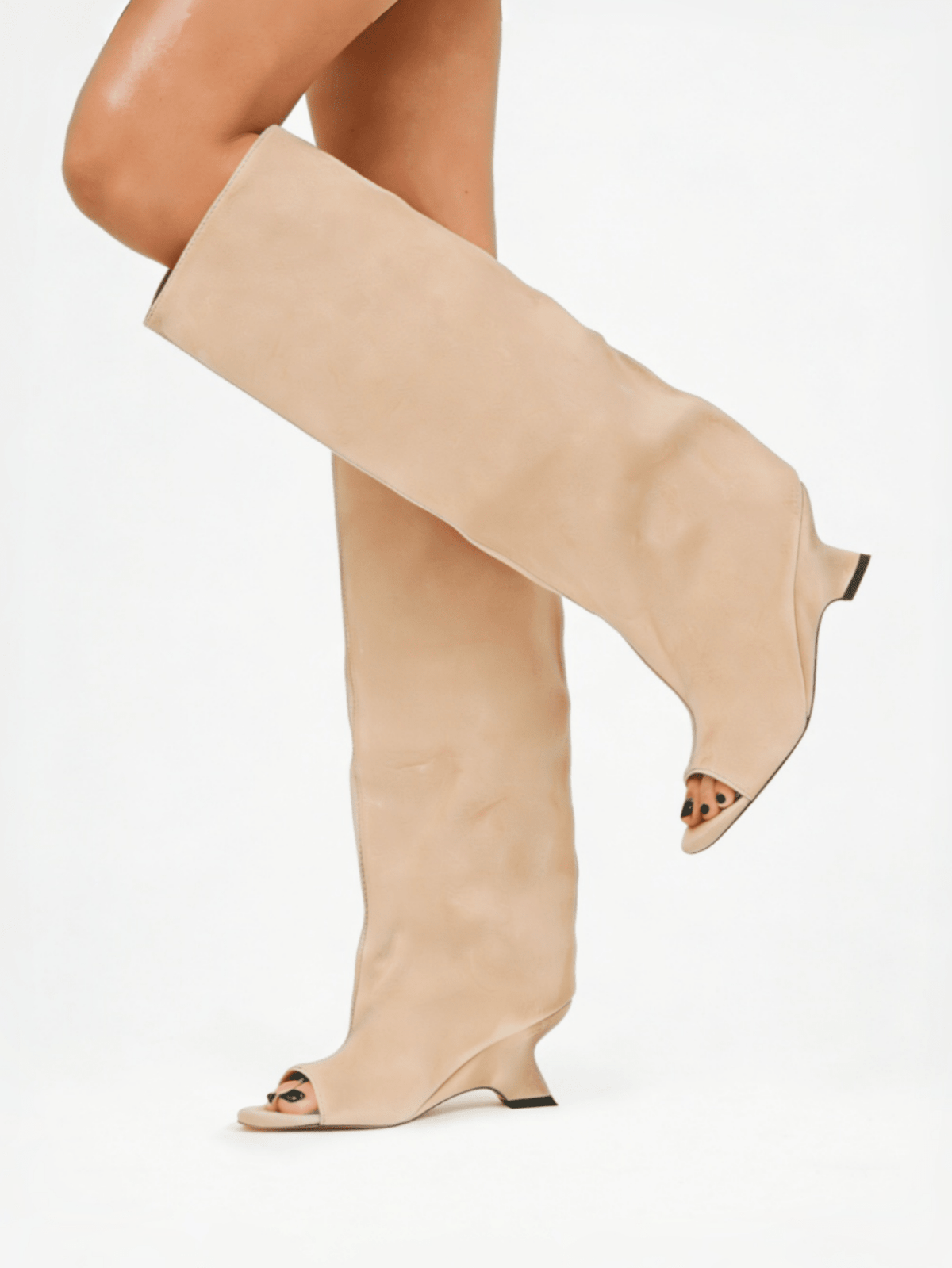 Lilia | Suede Knee-High Slouchy Boot