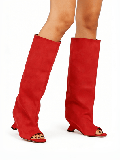 Lilia | Suede Knee-High Slouchy Boot