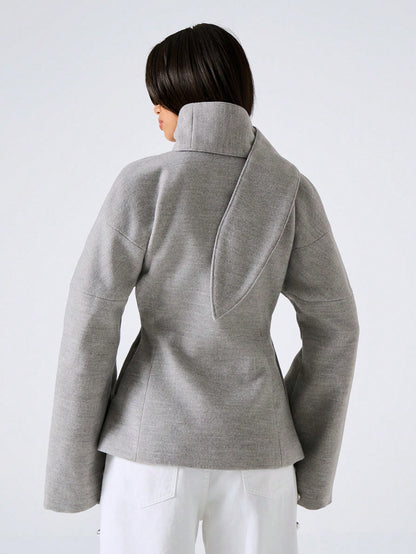 Hediel | Shawl Collar Midi Overcoat