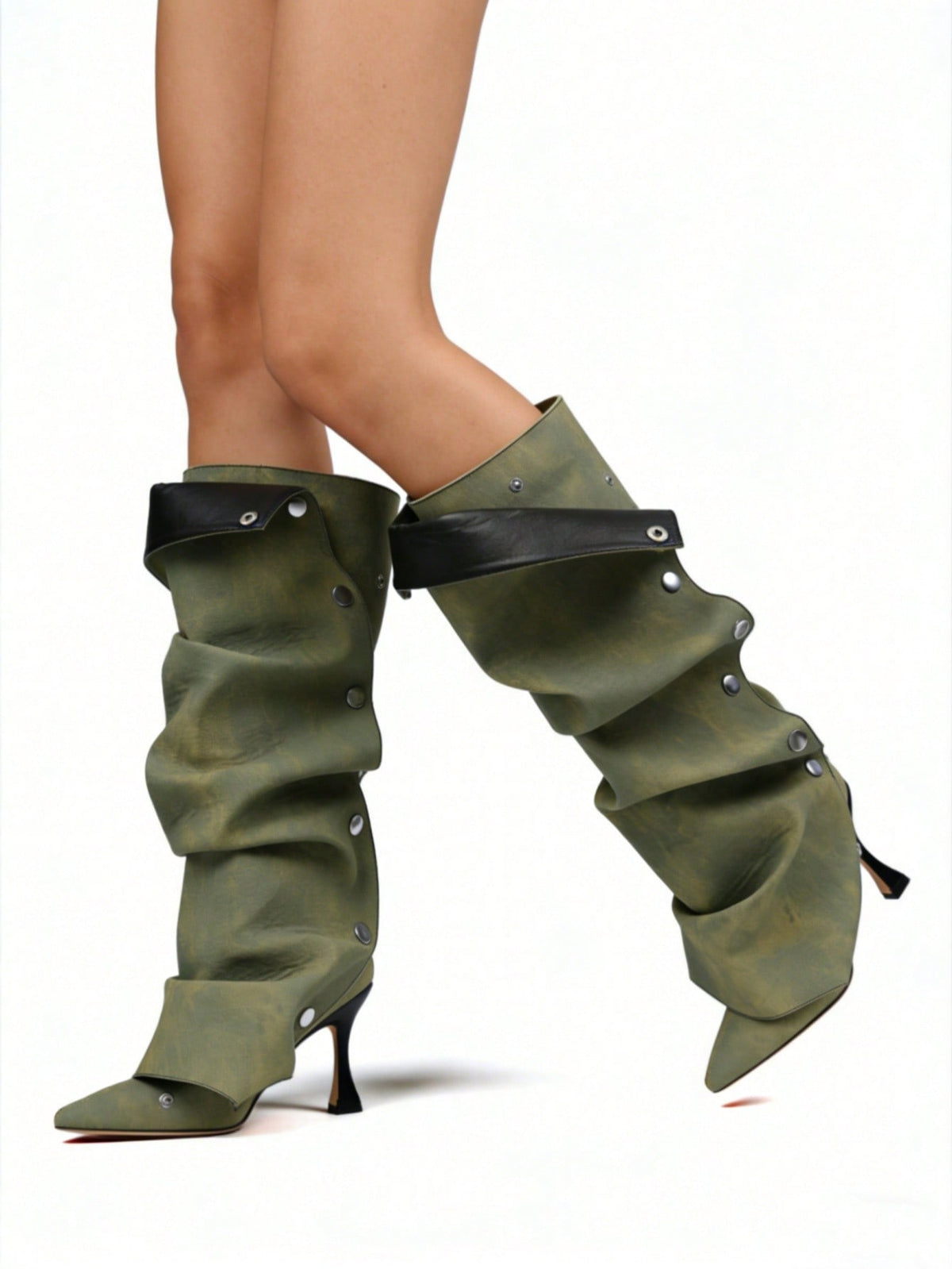 Livya | Slouchy Stiletto Knee-High Boots