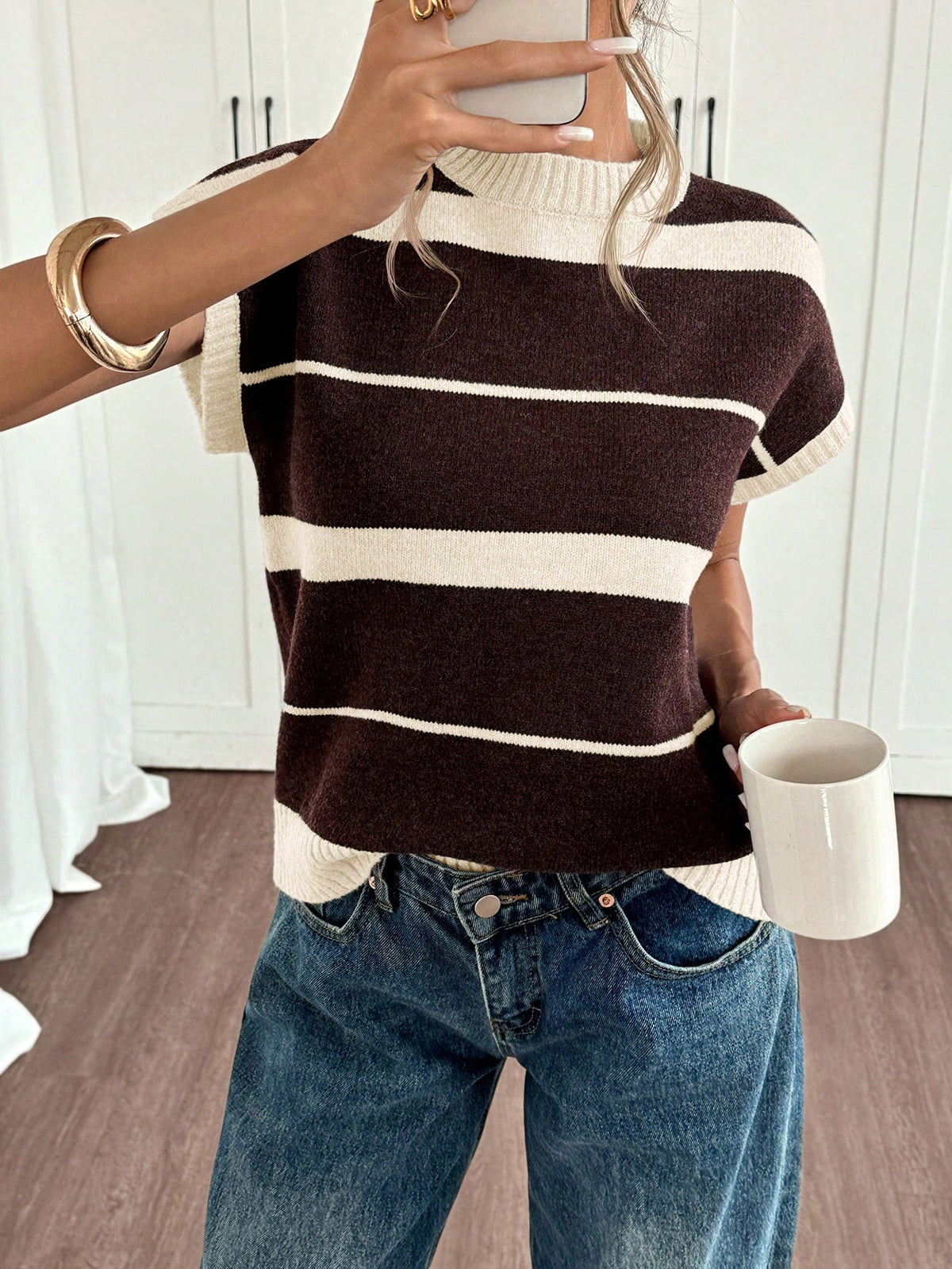 Avina | Tie Dye Cap Sleeve Knit Top