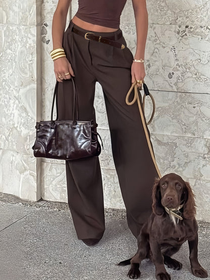 Rosia | Belted Wide-Leg Dress Pants