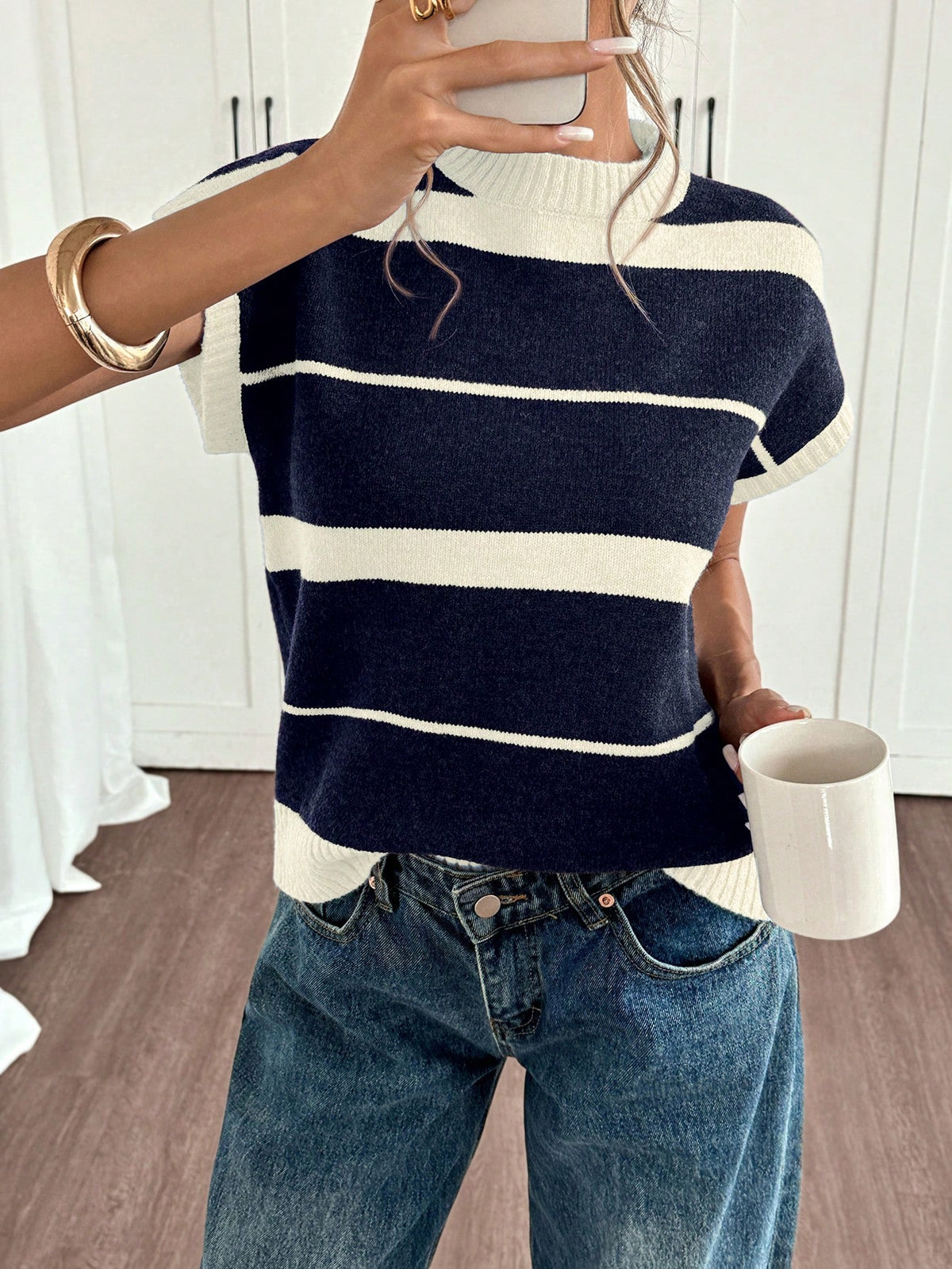 Avina | Tie Dye Cap Sleeve Knit Top