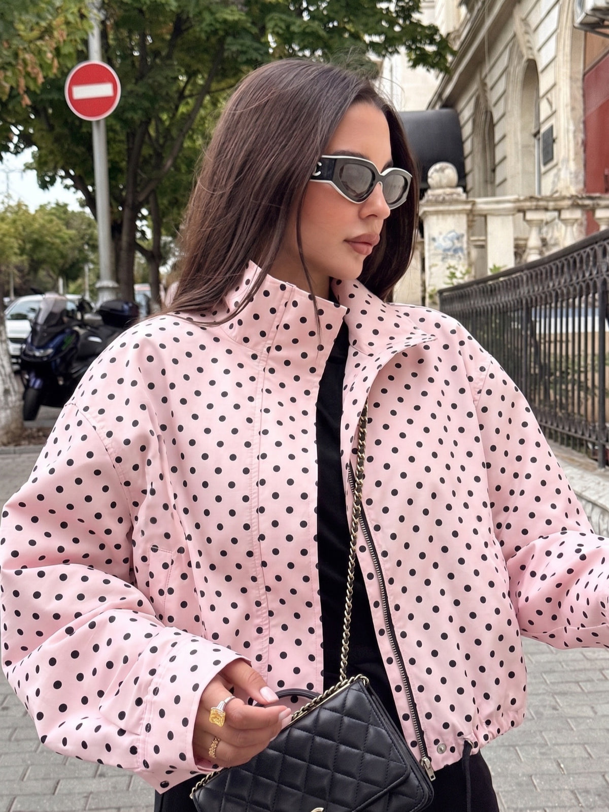 Alea | Polka Dot Drop-Shoulder Jacket