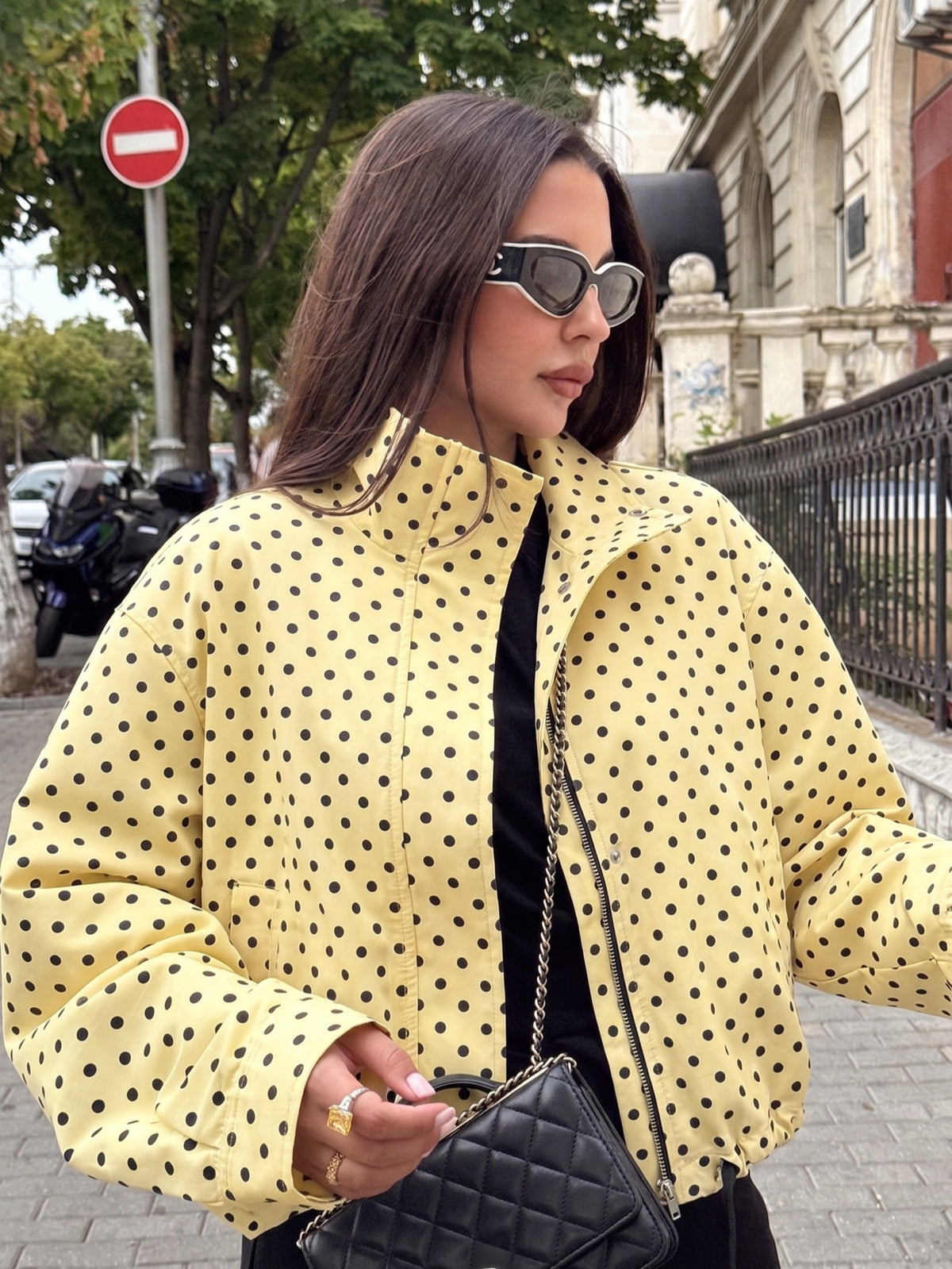 Alea | Polka Dot Drop-Shoulder Jacket