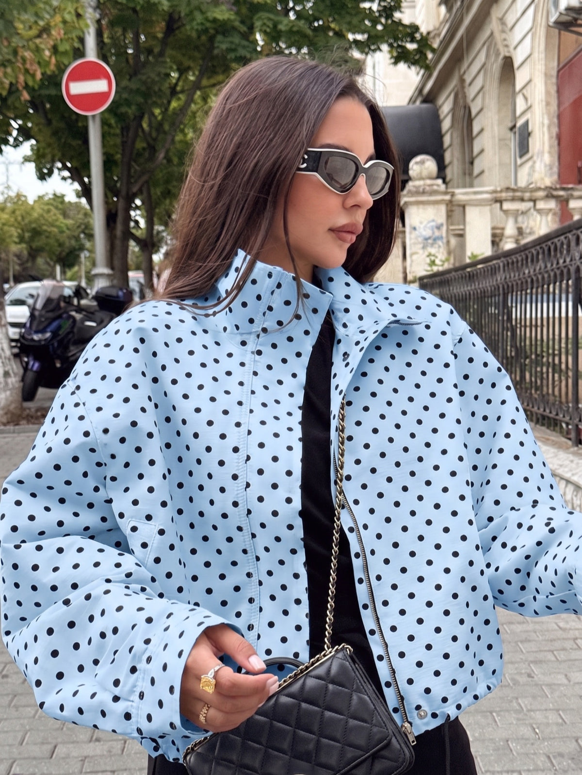 Alea | Polka Dot Drop-Shoulder Jacket