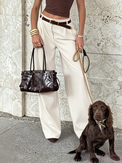 Rosia | Belted Wide-Leg Dress Pants