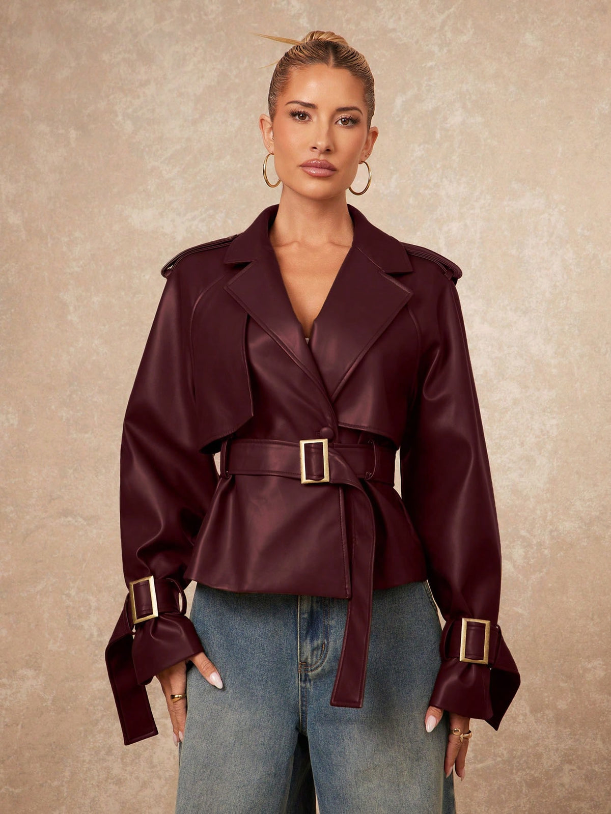 Dana | Double-Breasted PU Jacket