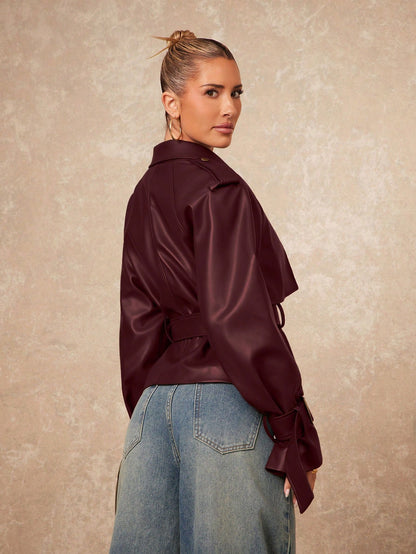 Dana | Double-Breasted PU Jacket
