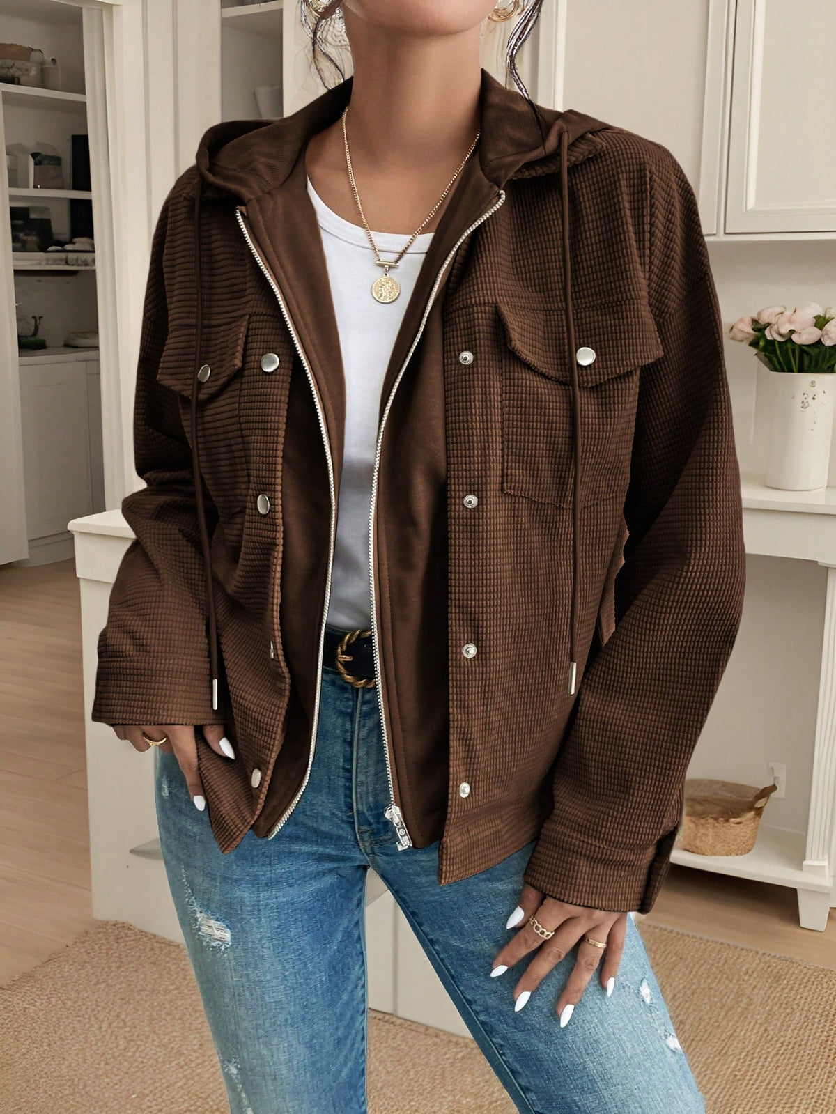 Elvya | Hooded Corduroy Jacket