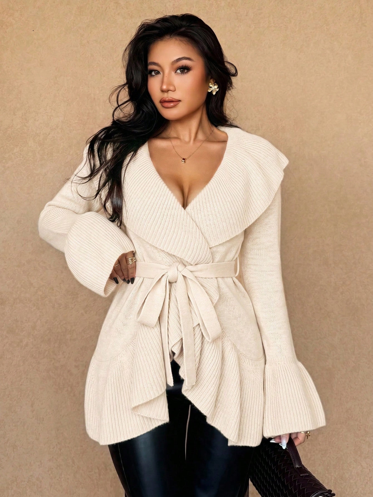 Clis | Waterfall Belted Cardigan