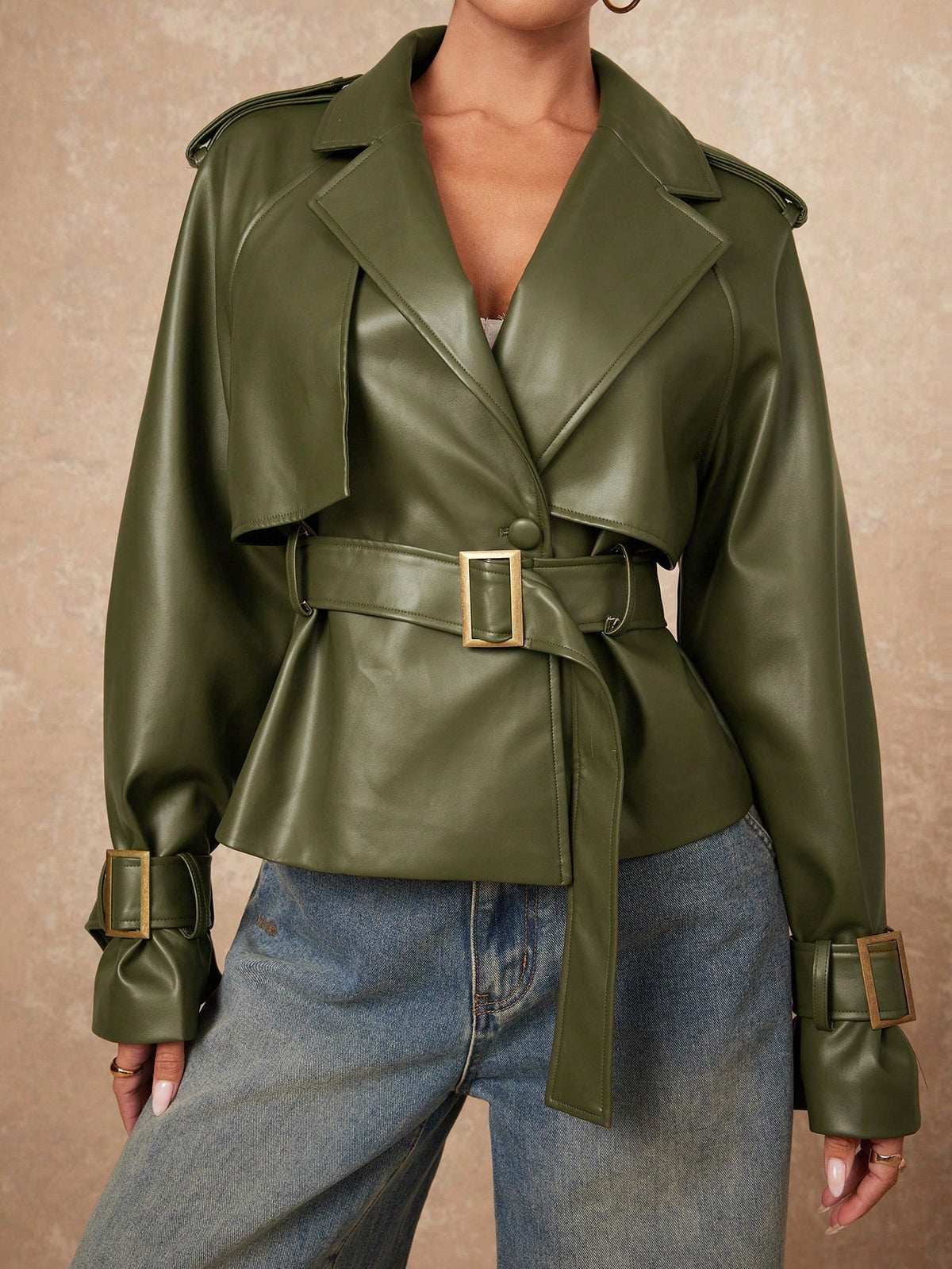 Dana | Double-Breasted PU Jacket