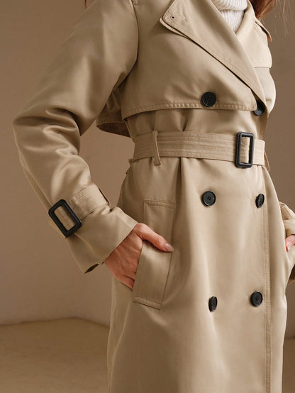Elnia | Double-Breasted Midi Trench Coat