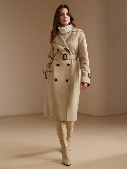 Elnia | Double-Breasted Midi Trench Coat