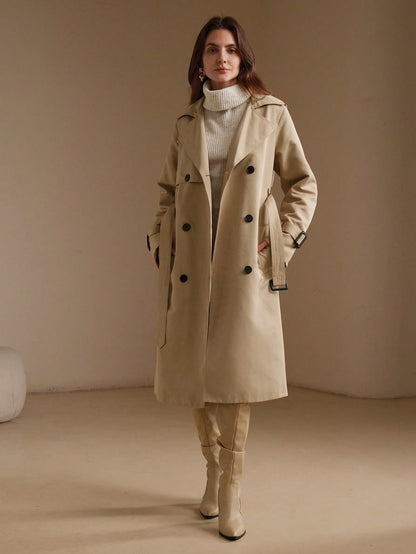 Elnia | Double-Breasted Midi Trench Coat
