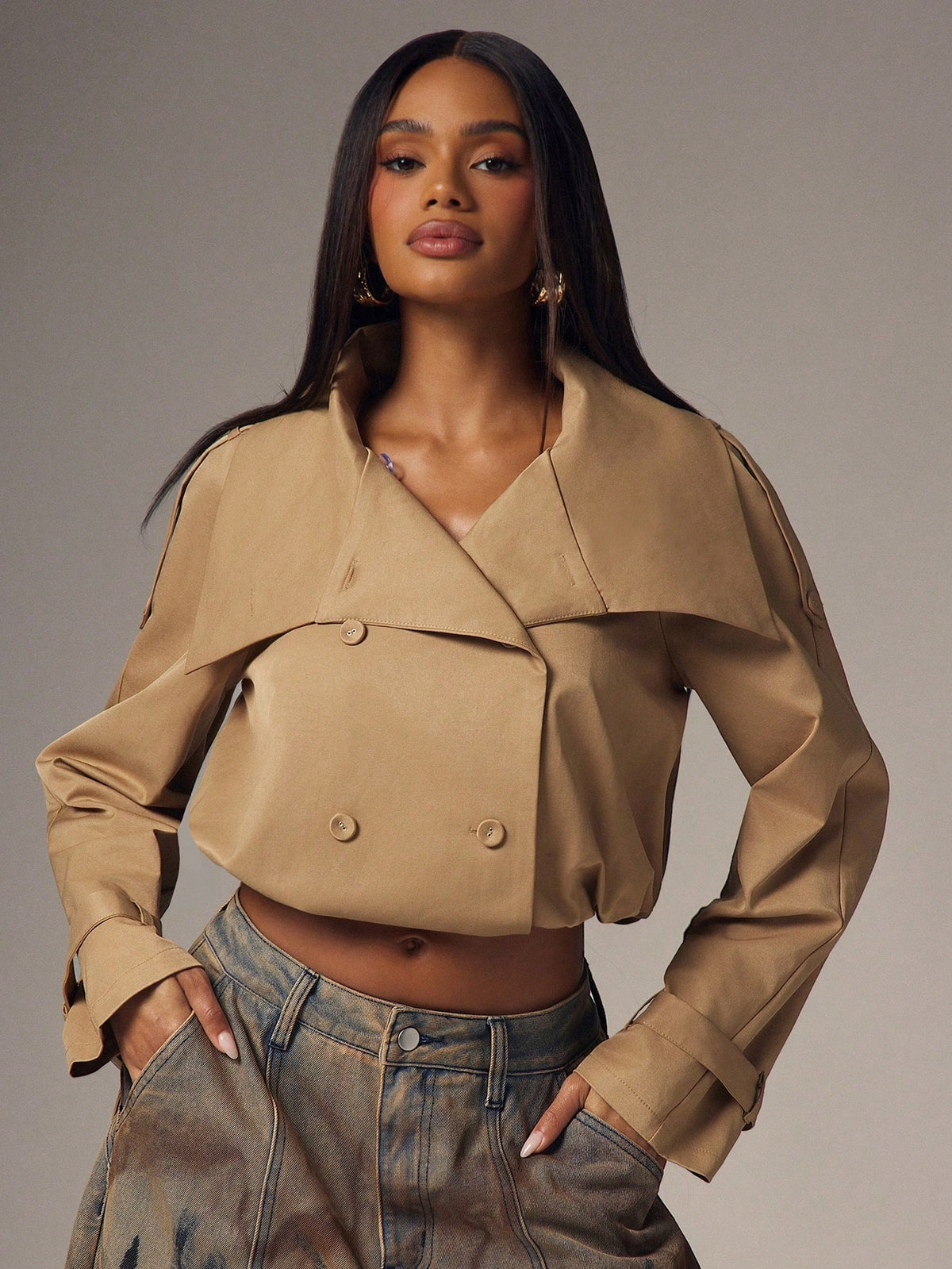 Tirzea | Double-Breasted Trench Coat