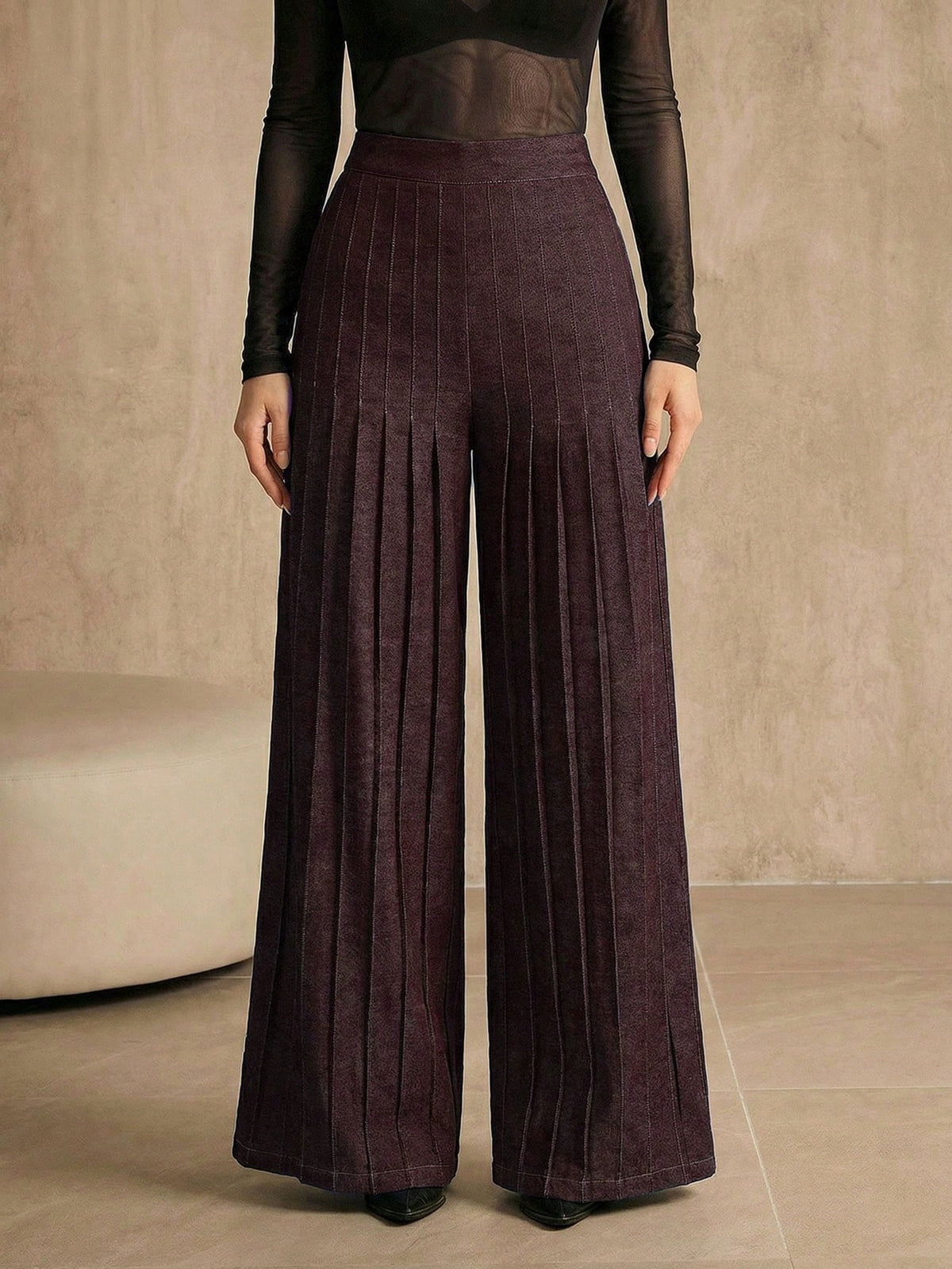 Merlia | Pleated Wide-Leg Casual Pants