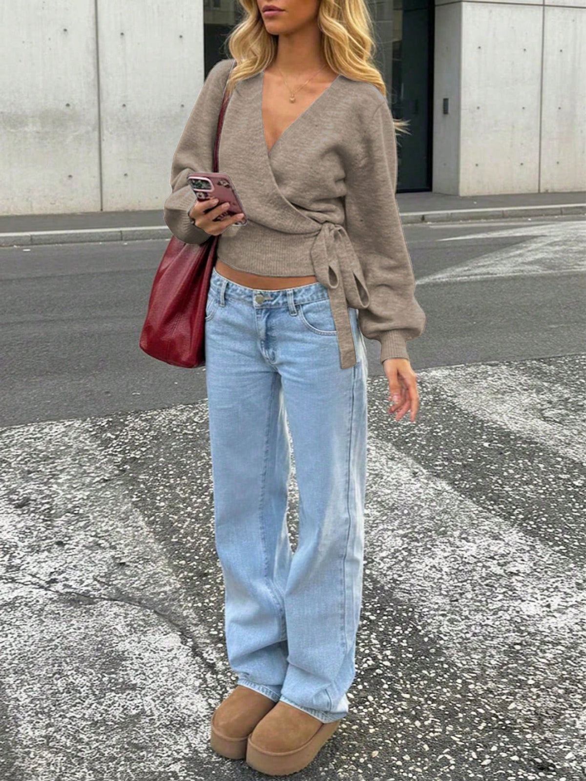 Toris | Hollow Out V-Neck Cardigan