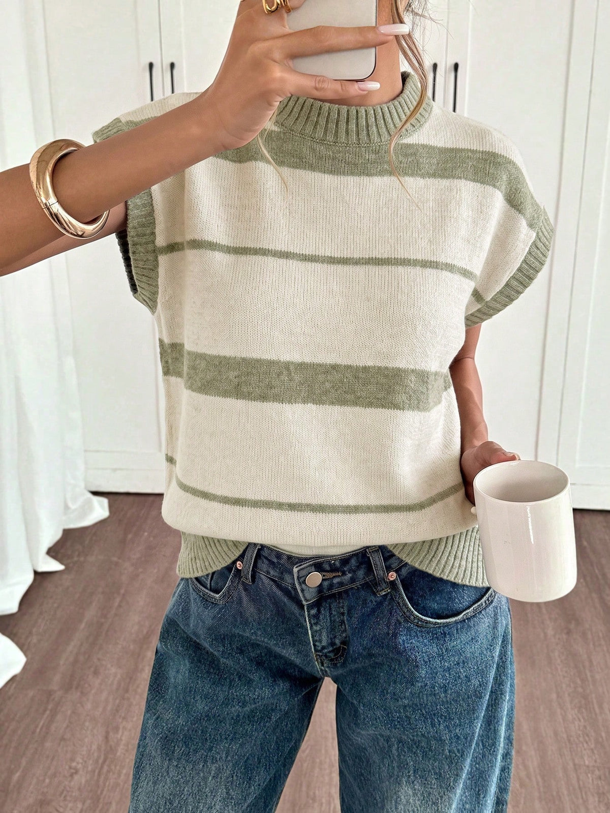 Avina | Tie Dye Cap Sleeve Knit Top