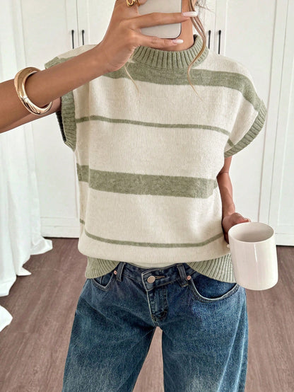 Avina | Tie Dye Cap Sleeve Knit Top