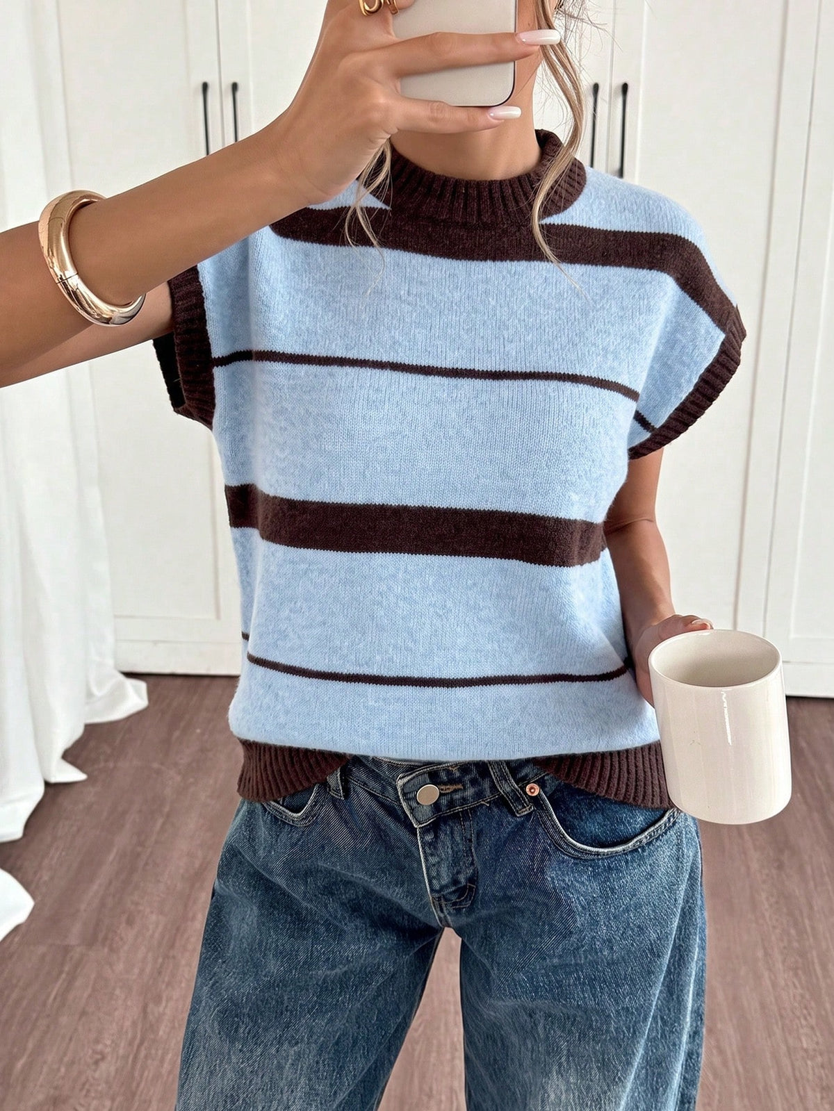 Avina | Tie Dye Cap Sleeve Knit Top
