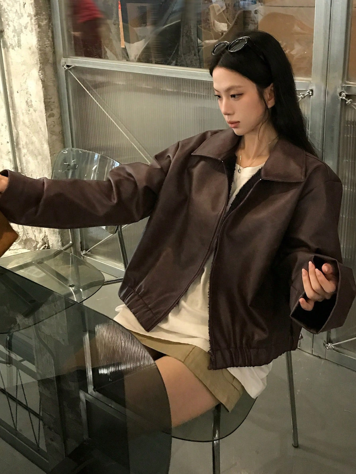 Klis | Leather Drop-Shoulder Jacket
