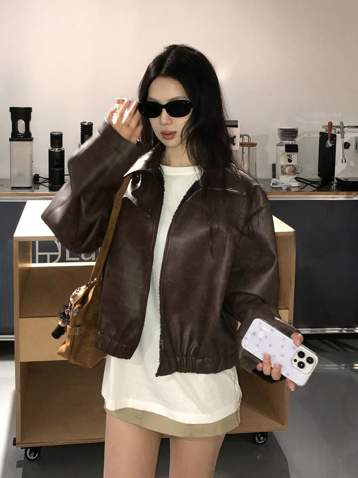 Klis | Leather Drop-Shoulder Jacket