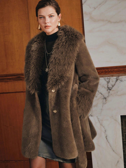 Liljya | Faux Fur Knee-Length Jacket