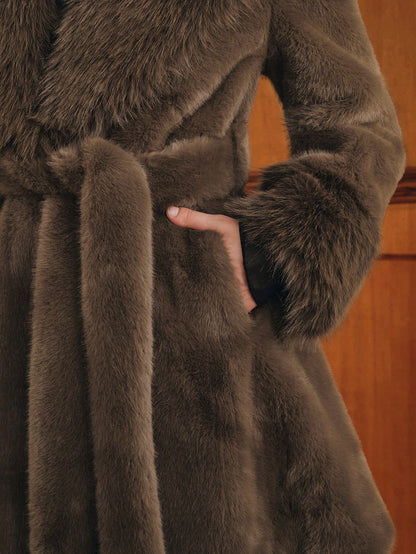 Liljya | Faux Fur Knee-Length Jacket