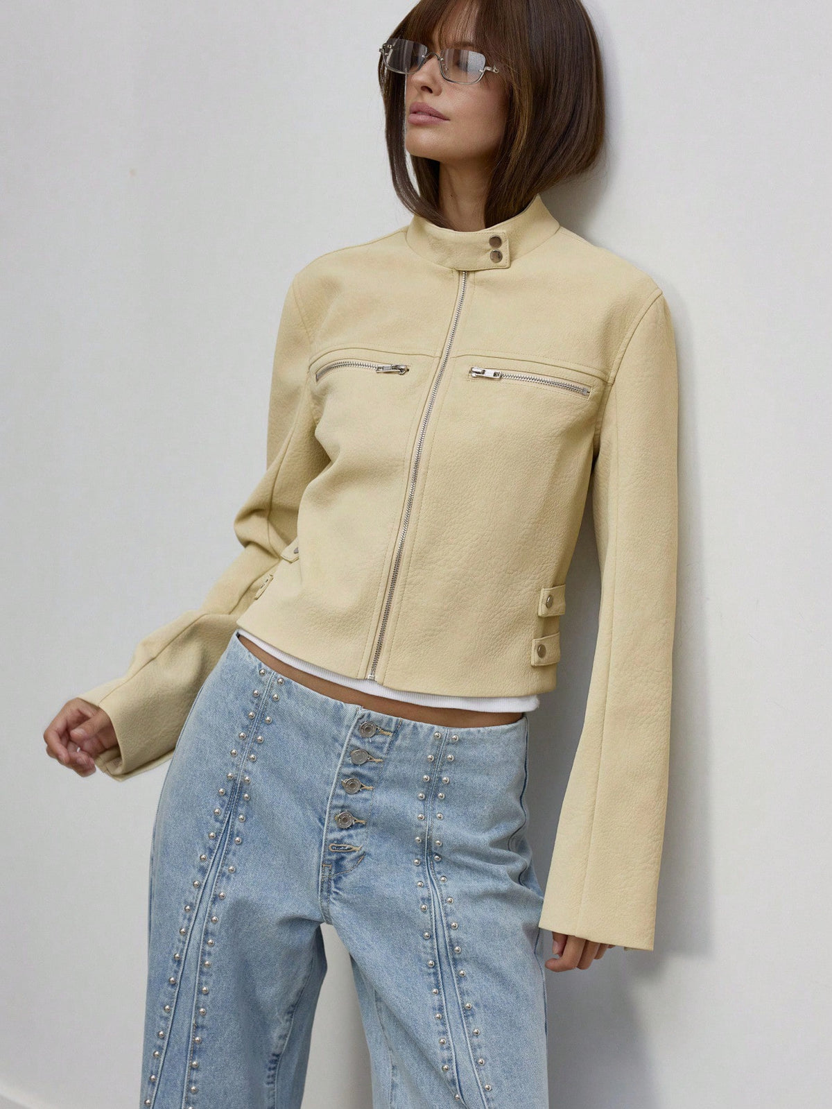 Darina | Funnel Neck PU Jacket