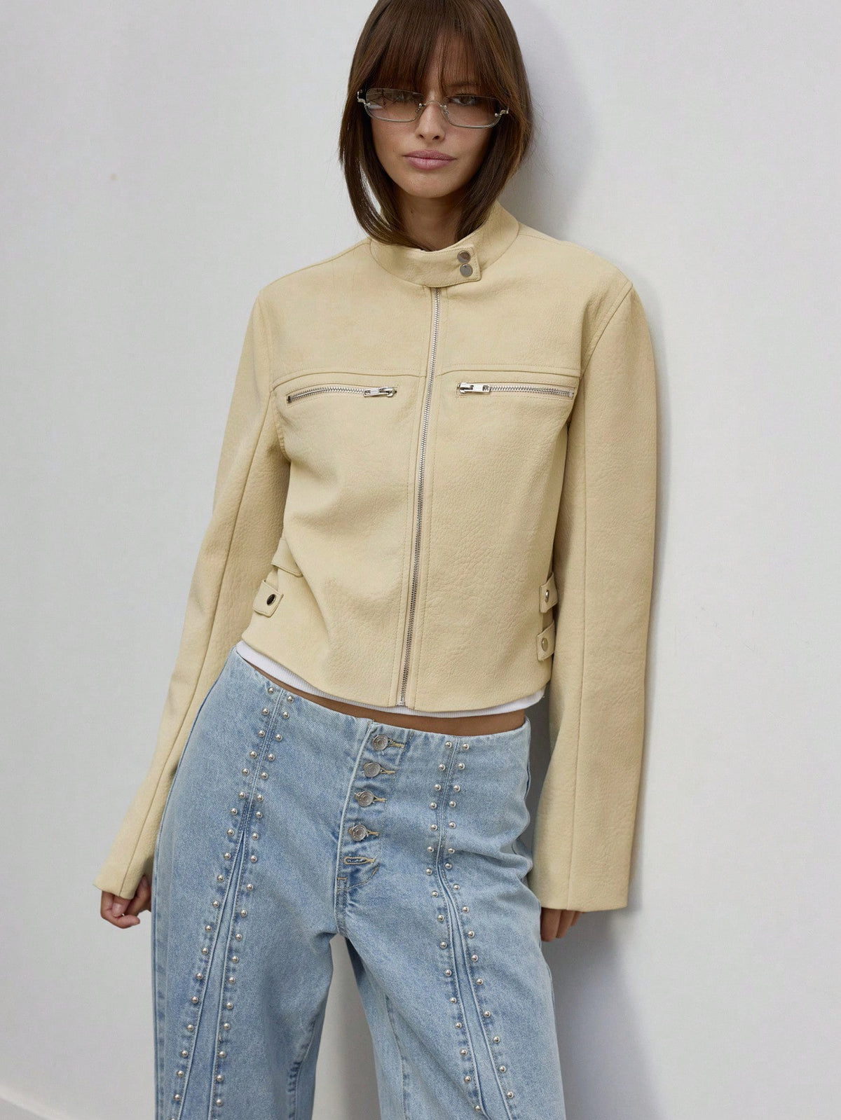 Darina | Funnel Neck PU Jacket