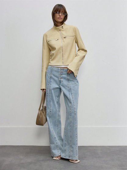 Darina | Funnel Neck PU Jacket