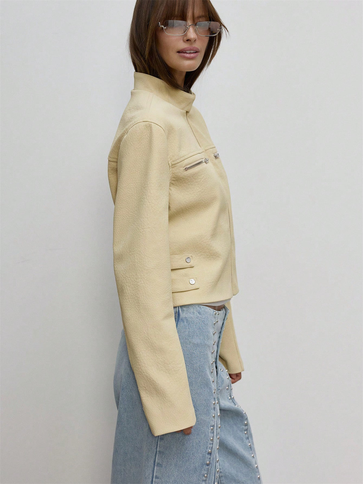 Darina | Funnel Neck PU Jacket