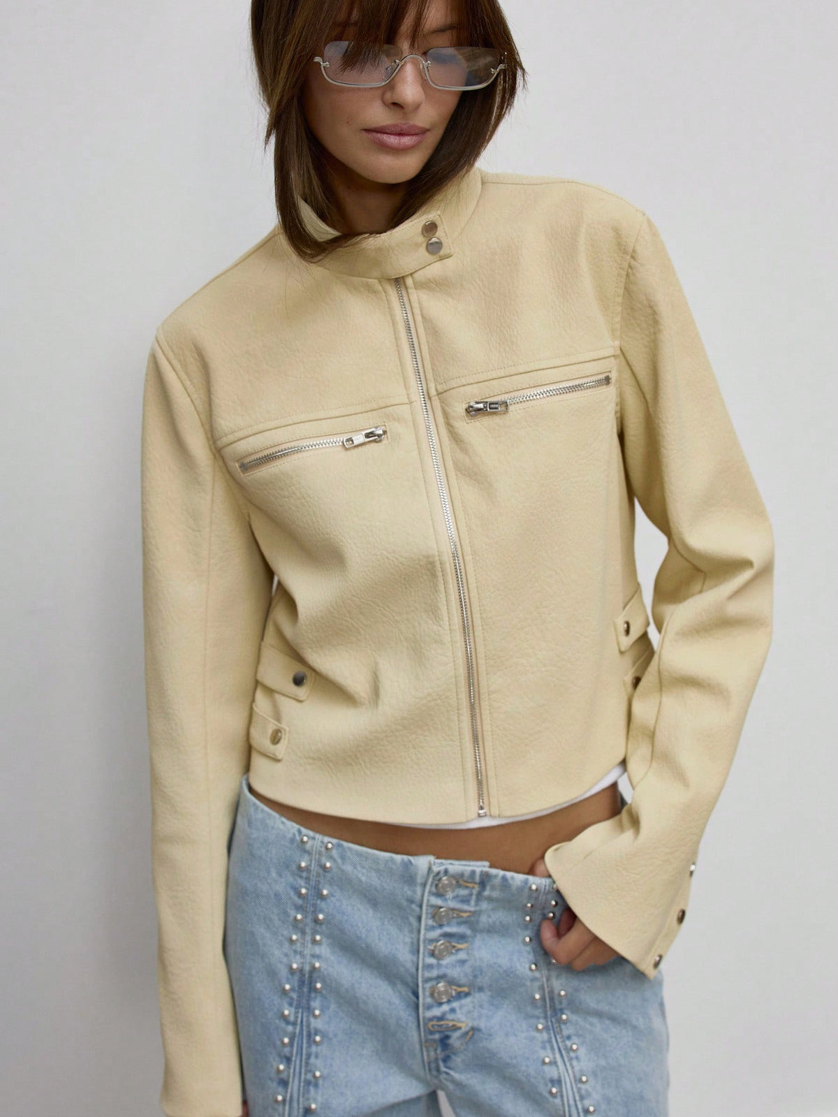 Darina | Funnel Neck PU Jacket