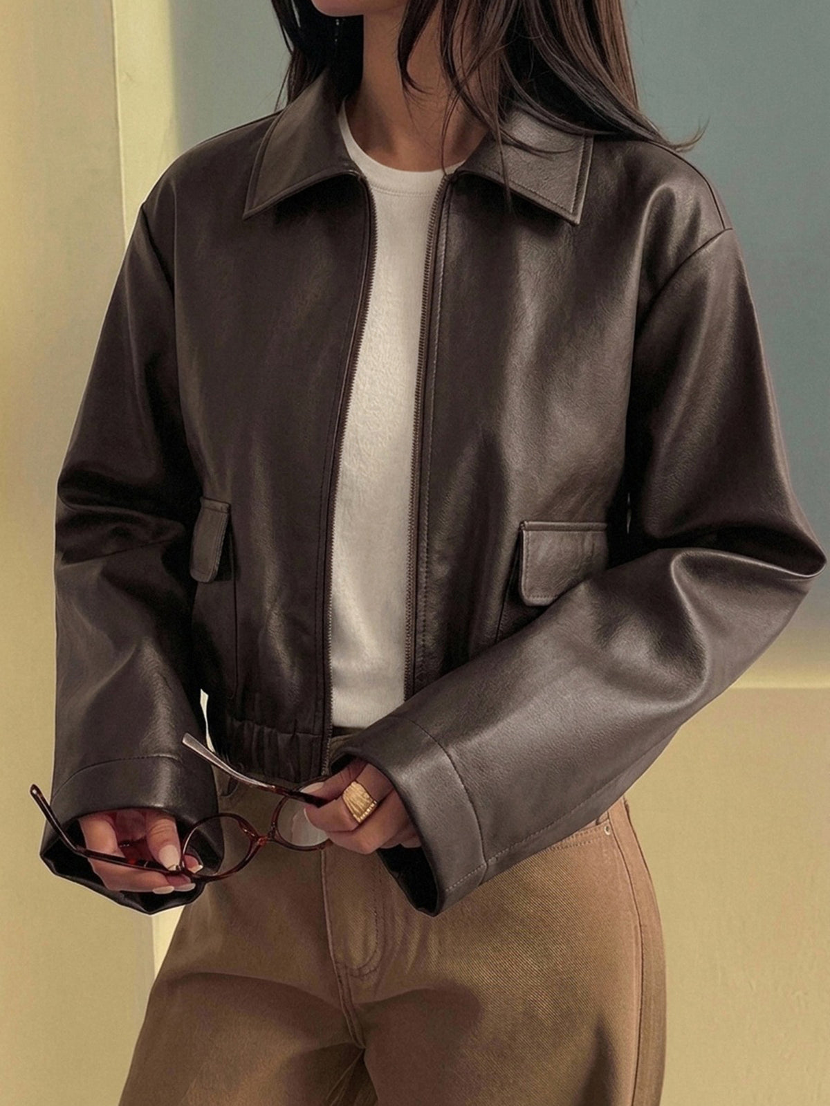 Klis | Leather Drop-Shoulder Jacket