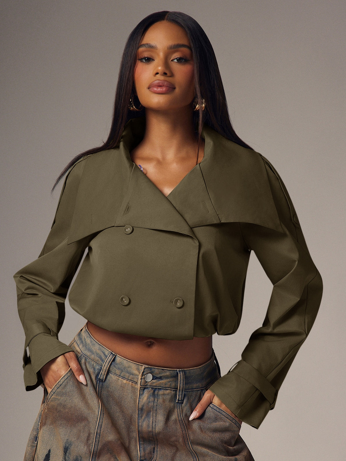 Tirzea | Double-Breasted Trench Coat