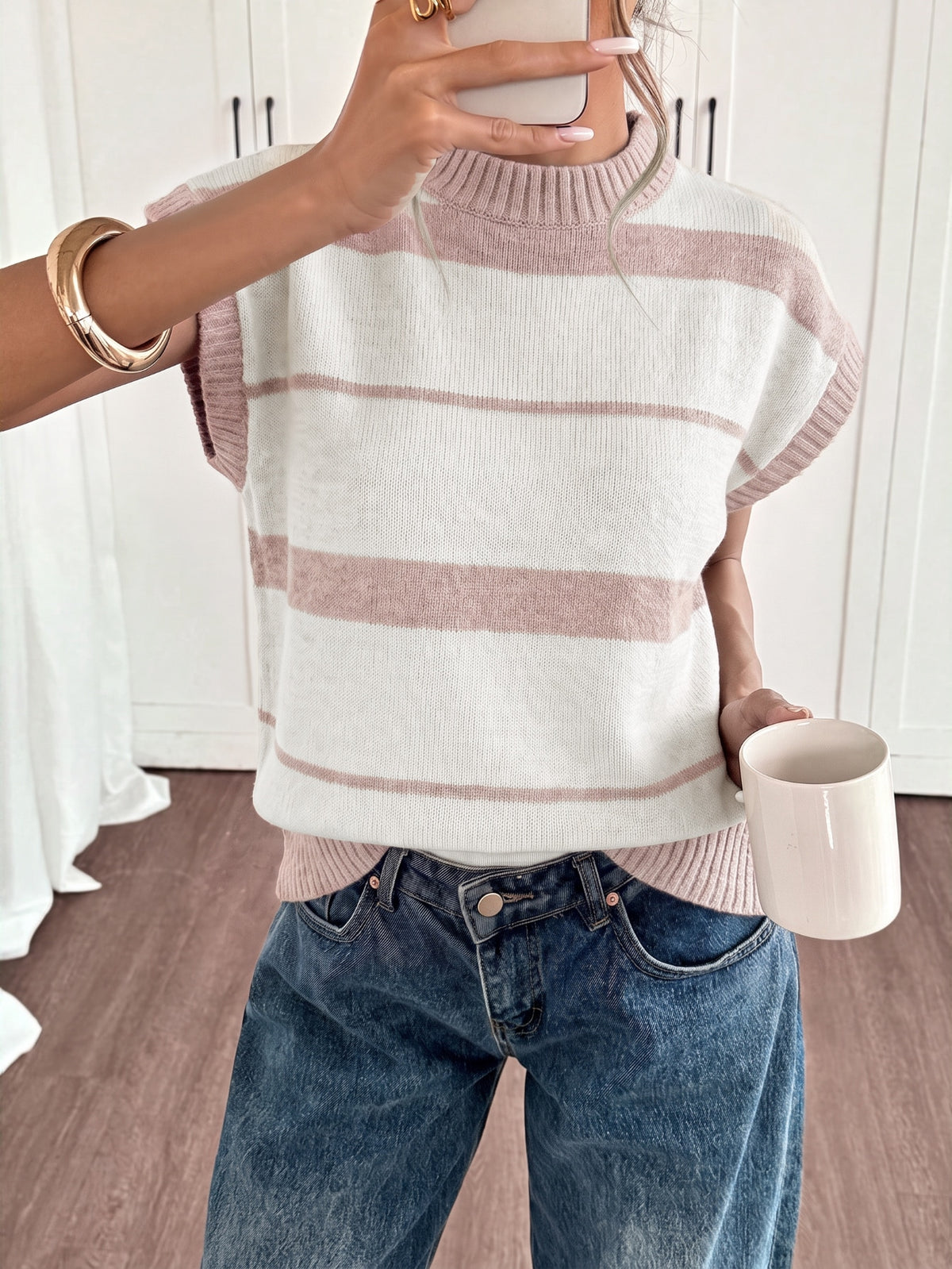 Avina | Tie Dye Cap Sleeve Knit Top